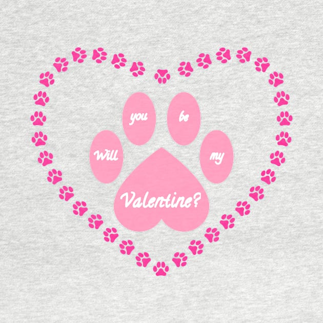 Pink Valentine Heart Shaped Animal Paw by Designs_by_KC